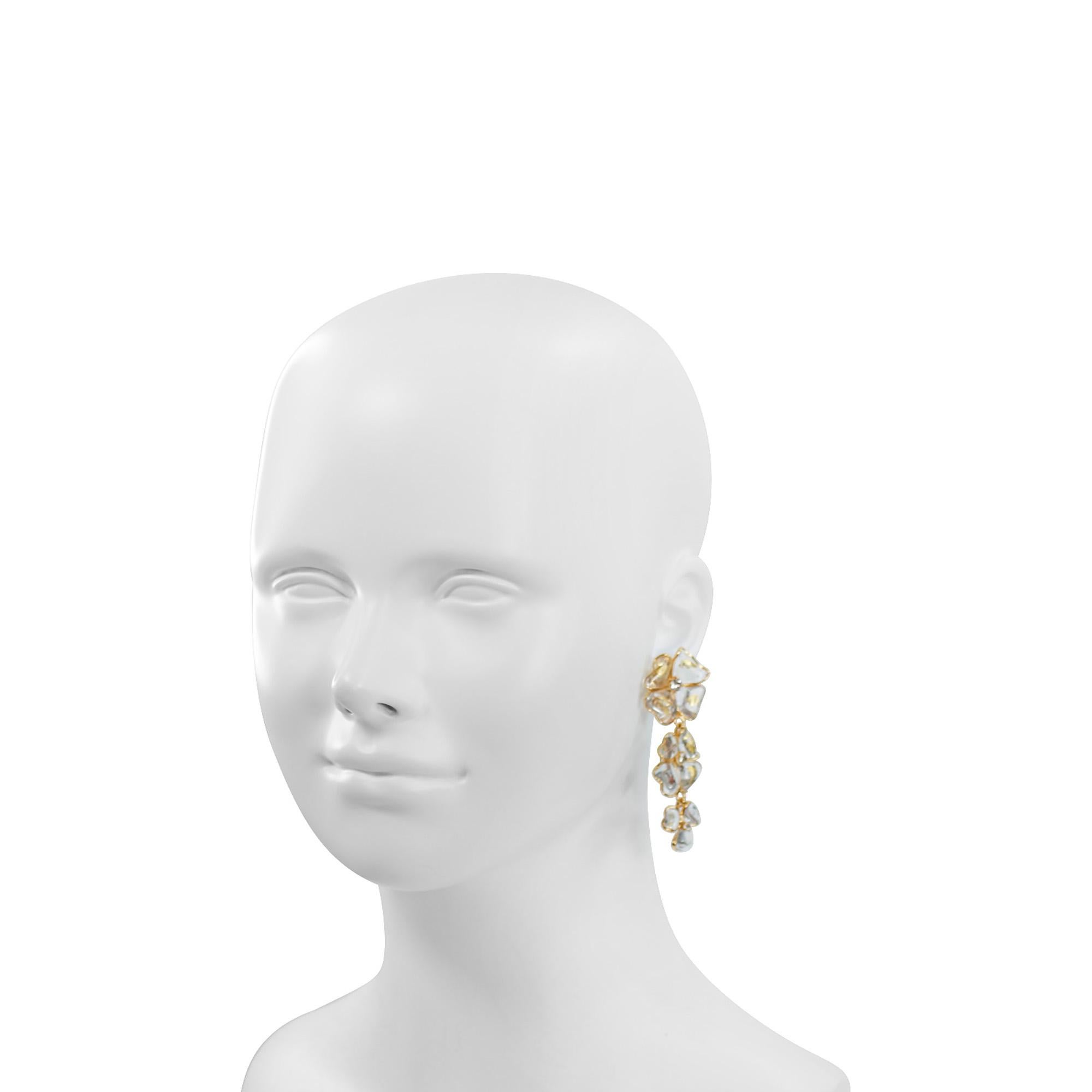 De las mujeres Pendientes Vintage Gripoix Translúcidos Pate De Verre Circa 1980s en venta