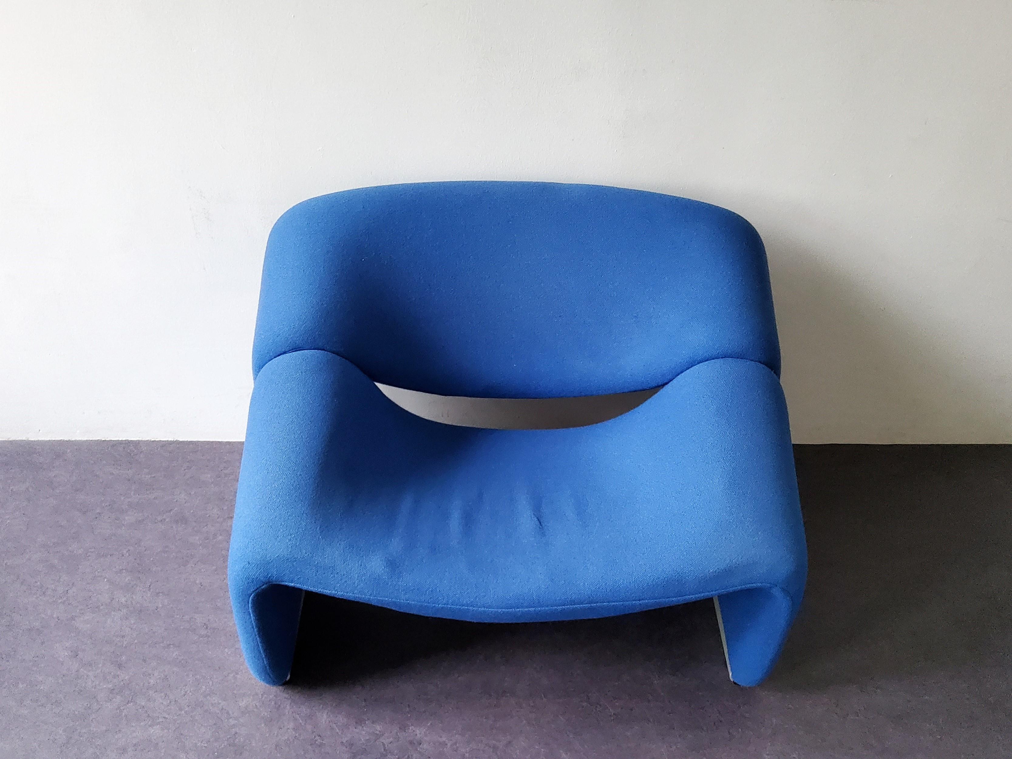 Mid-Century Modern Vintage 'Groovy' or F598 Lounge Chair in Blue by Pierre Paulin for Artifort