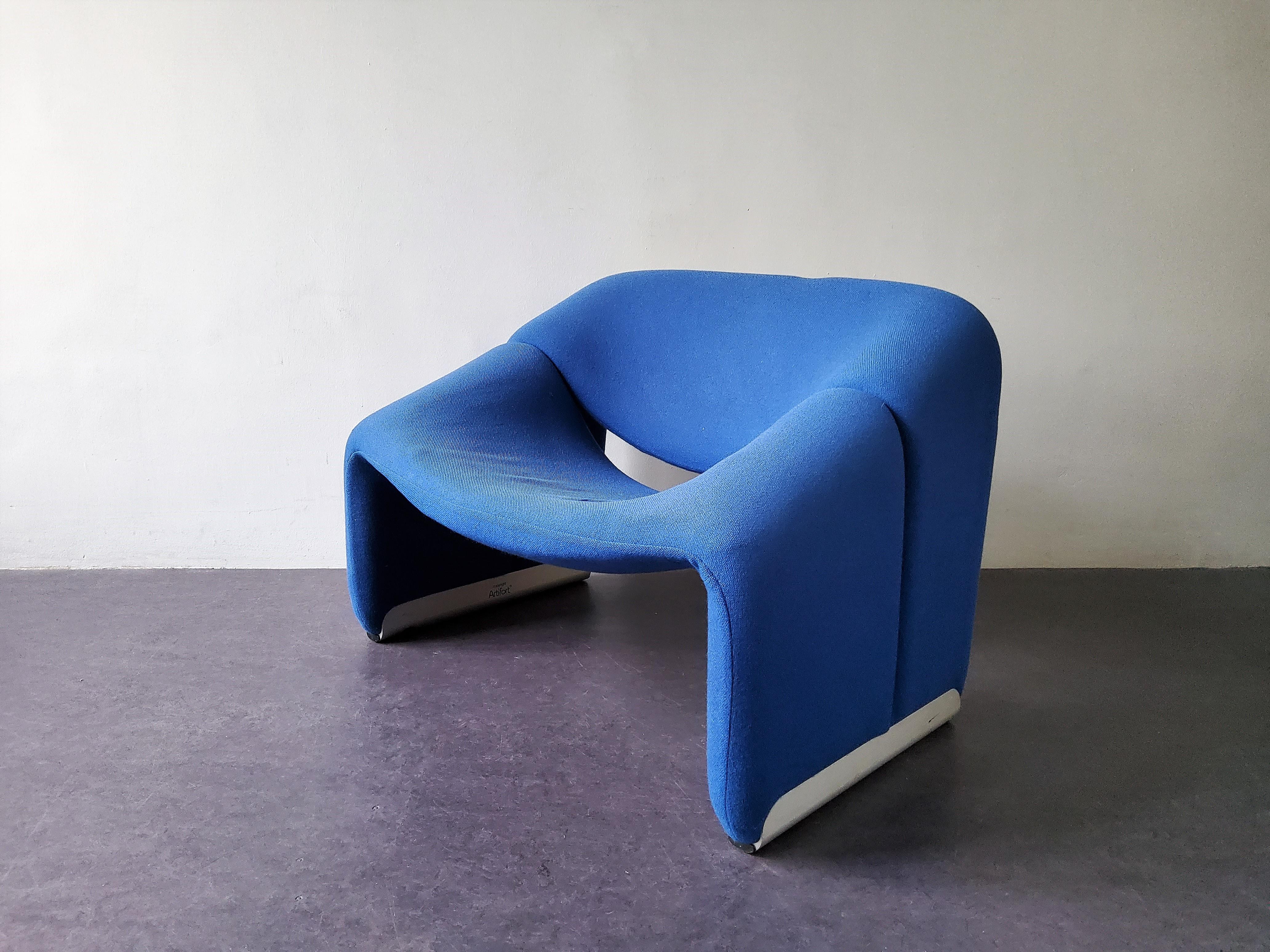 Late 20th Century Vintage 'Groovy' or F598 Lounge Chair in Blue by Pierre Paulin for Artifort