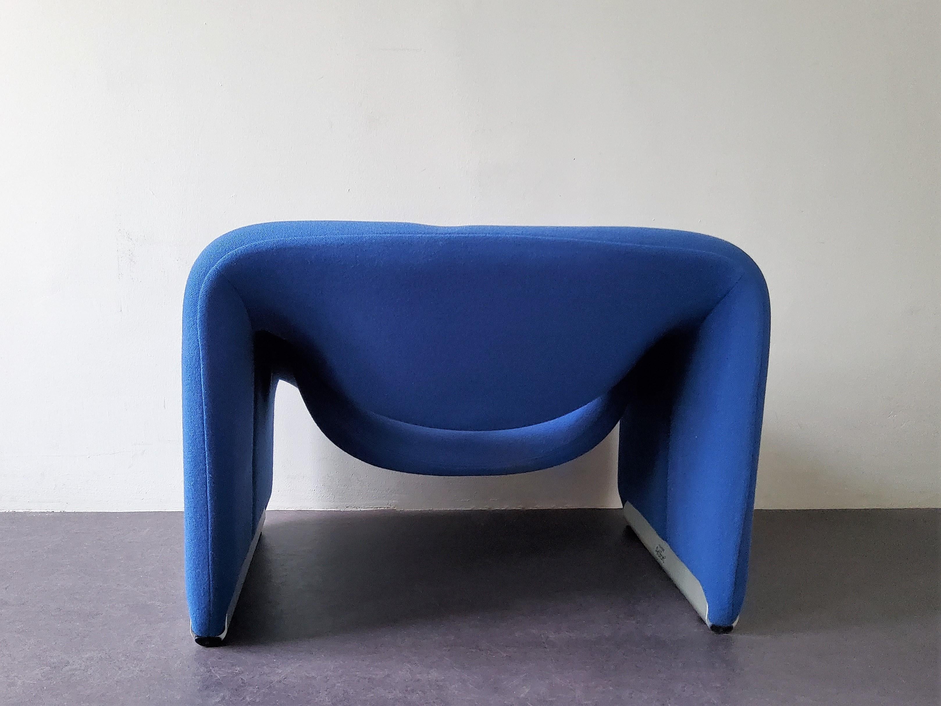Fabric Vintage 'Groovy' or F598 Lounge Chair in Blue by Pierre Paulin for Artifort