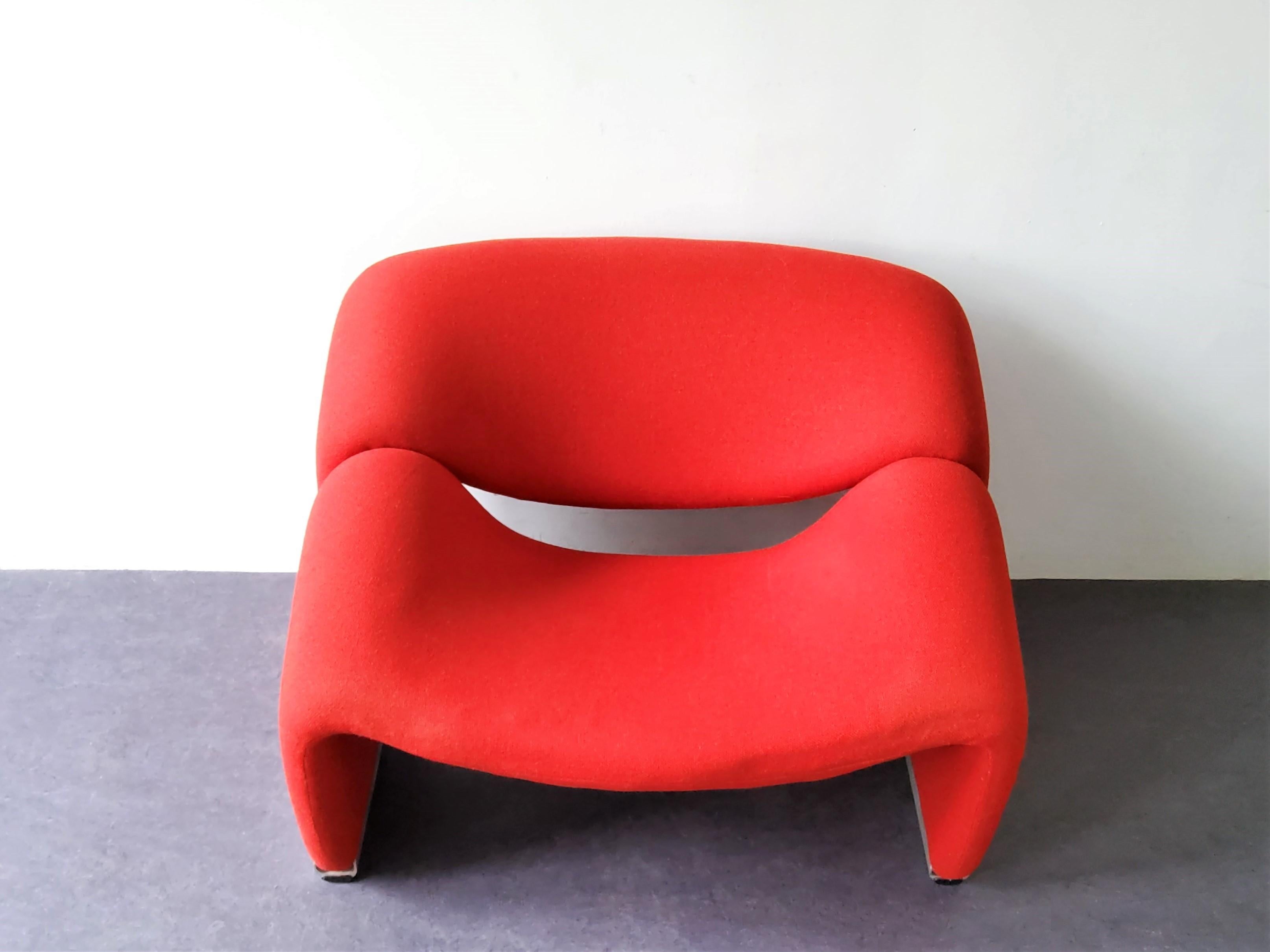 Dutch Vintage 'Groovy' or F598 Lounge Chair in Red by Pierre Paulin for Artifort