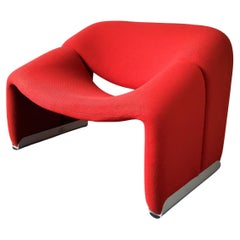 Vintage 'Groovy' or F598 Lounge Chair in Red by Pierre Paulin for Artifort