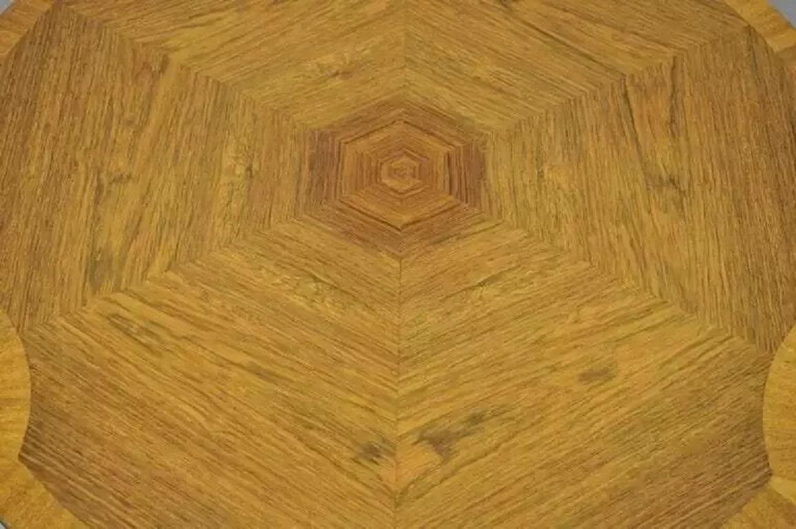 Vintage Grosfeld House Regency Mahogany & Rosewood 3 Drawer Pedestal Drum Table For Sale 1