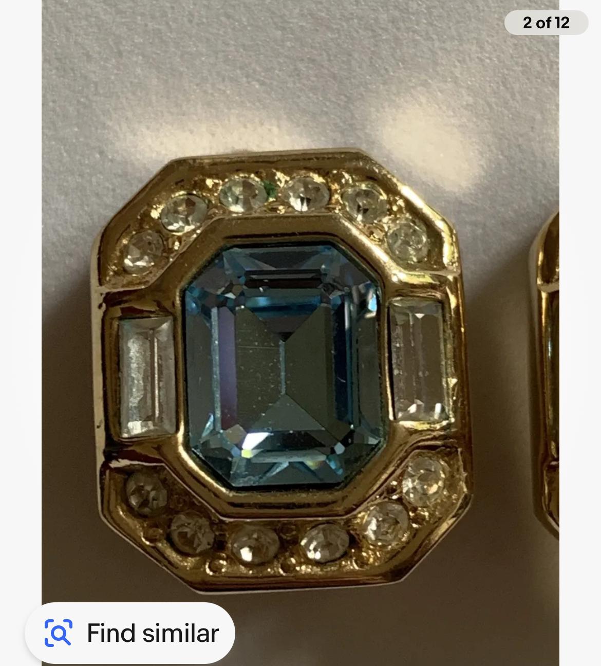 Vintage Grosse Kristall Clip On Ohrringe . 6