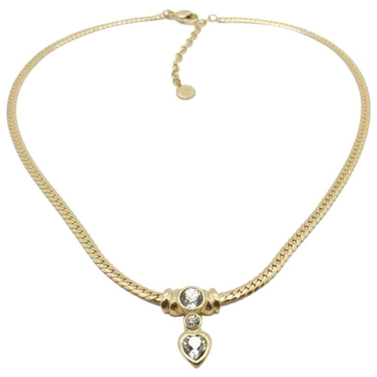 Vintage Grosse Crystal Heart Necklace