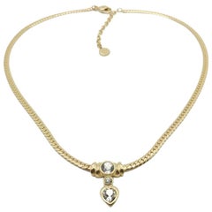 Vintage Grosse Crystal Heart Necklace