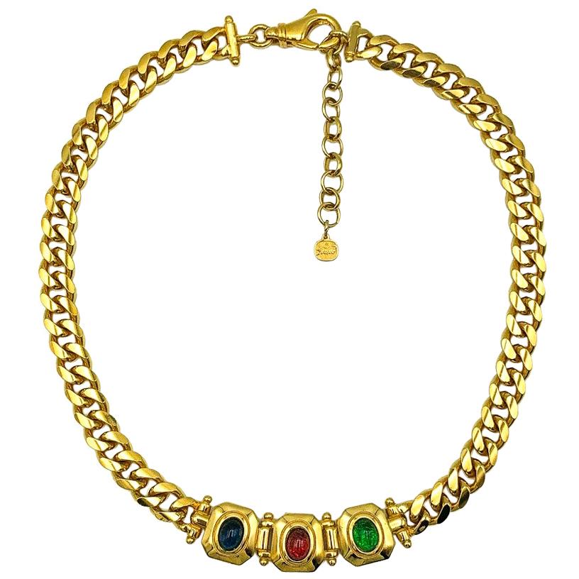 Vintage Grossé Gold Jewelled Chain Collar 1980s