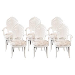 Vintage Grotto Style Shell Back Dining Chairs. Set of 6