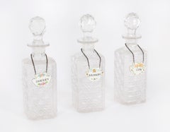 Vintage Group of 3 Crystal Cut Glass Decanters 20th C