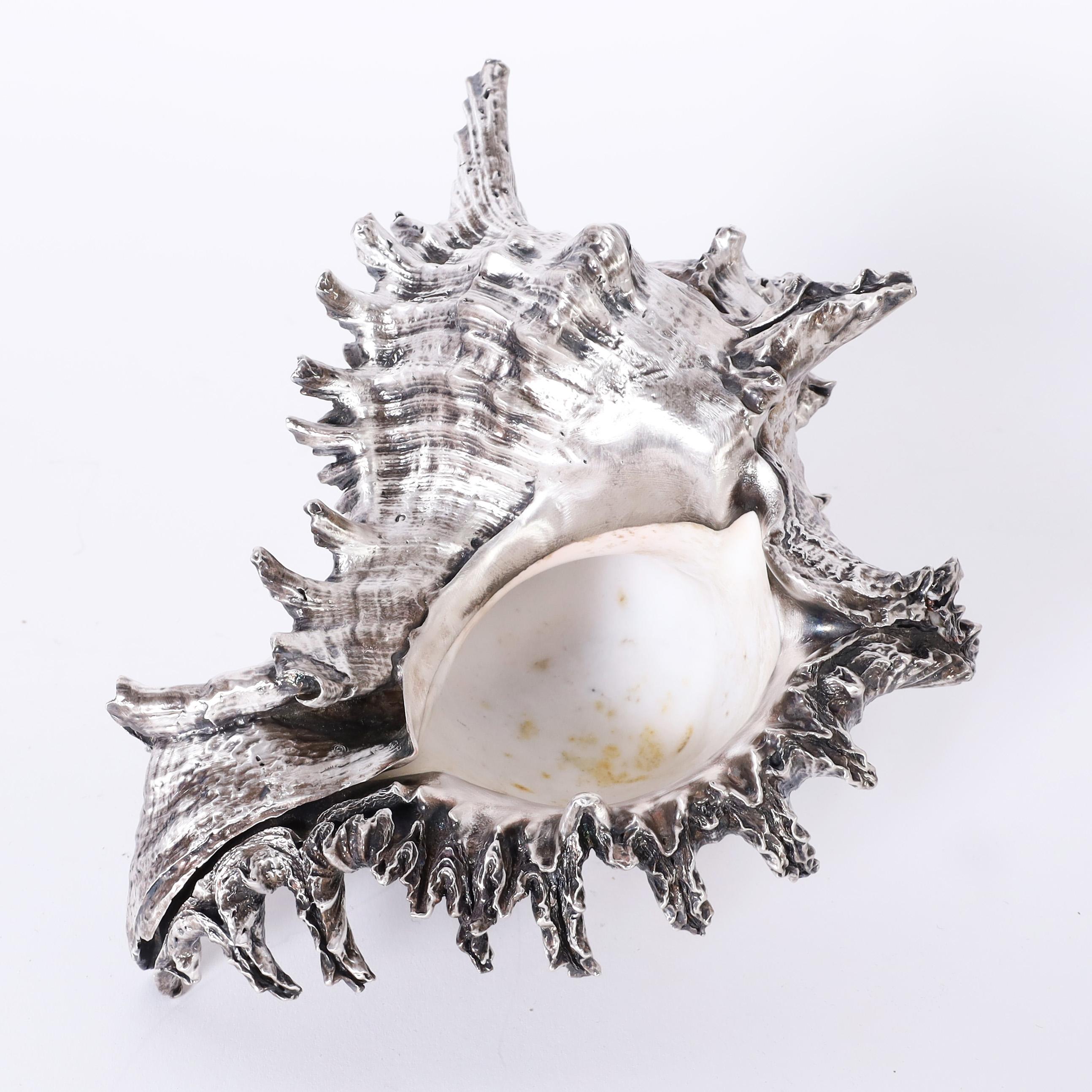 Italian Vintage Group of Five Silver Overlay Seashells, Priced Individually  For Sale