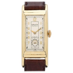 Vintage Gruen Curvex 14 Karat Yellow Gold Filled Watch, 1936