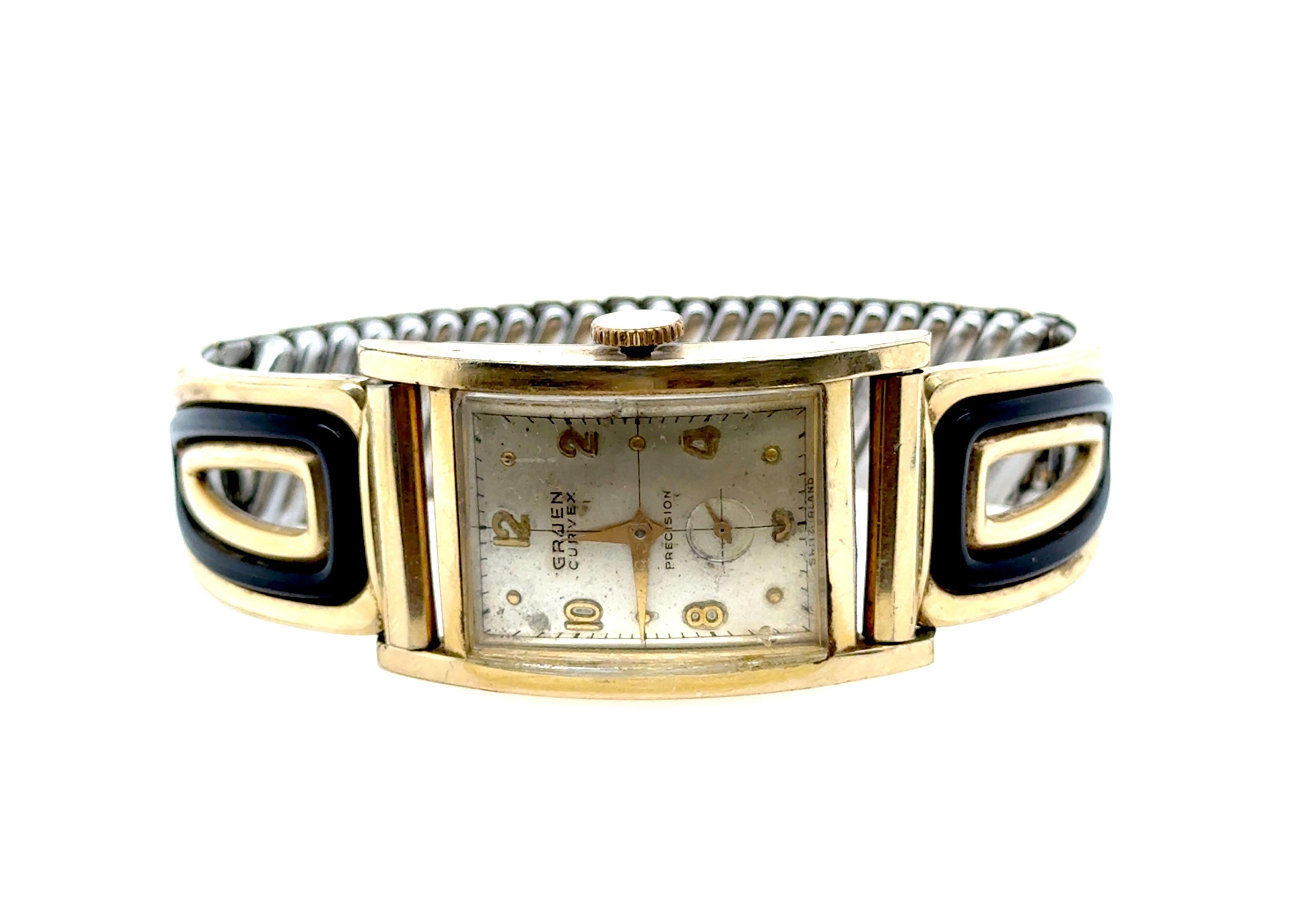 Reloj de pulsera Vintage Gruen Curvex Precision Manual Wind Antique Retro 1940's


Reloj de pulsera Gruen Curvex genuino vintage para hombre

Funciona muy bien

17 joyas sin ajustar

Viento manual

Número de serie del movimiento o518358

Placa de