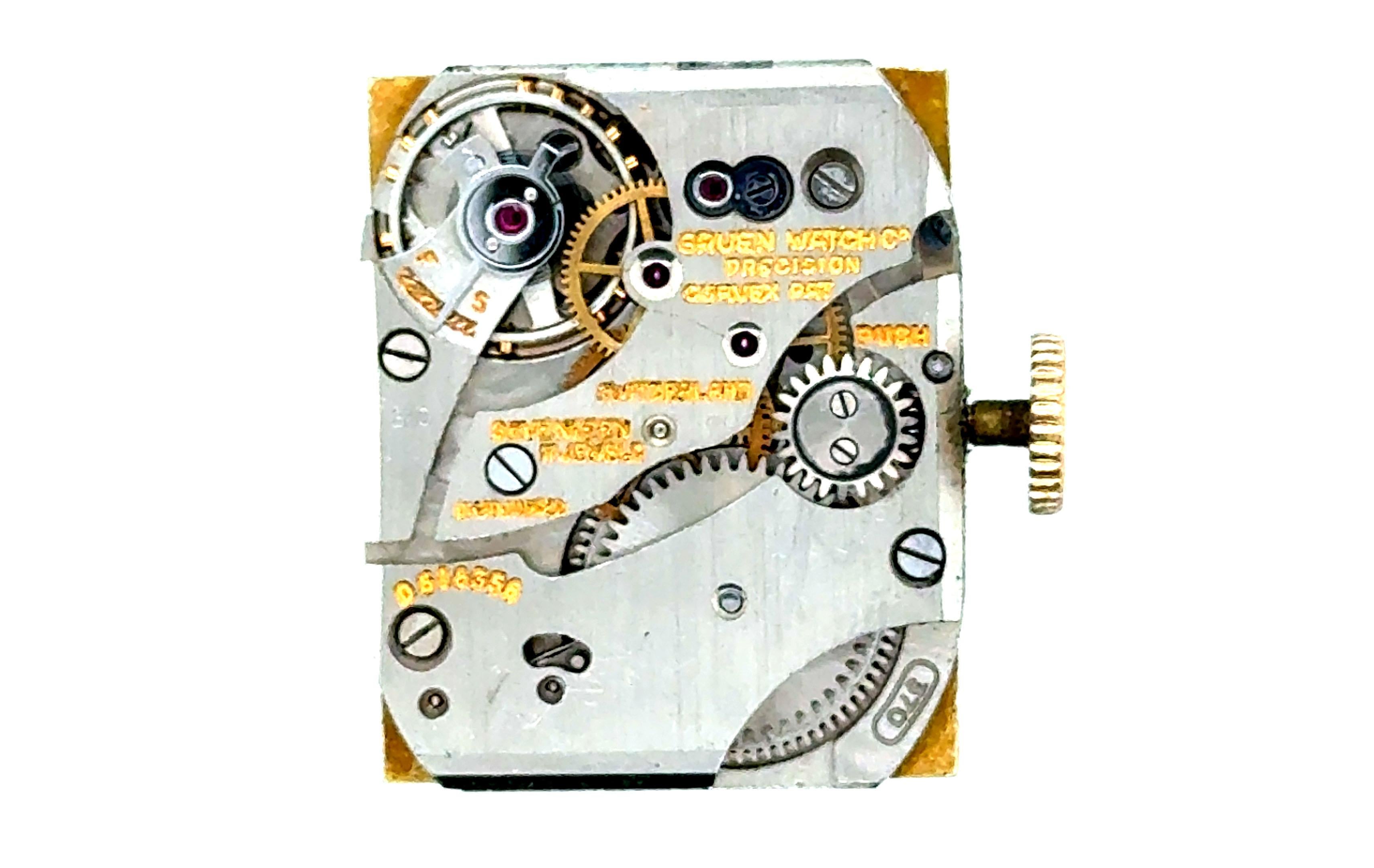 Femenino o masculino Reloj de pulsera Vintage Gruen Curvex Precision Manual Wind Antique Retro 1940's en venta