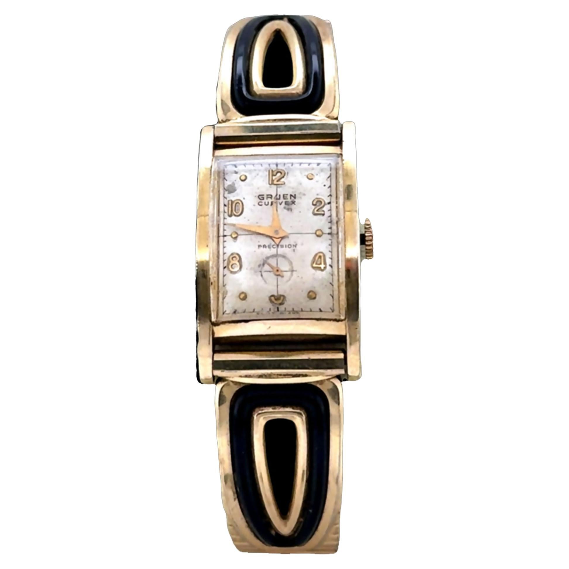 Reloj de pulsera Vintage Gruen Curvex Precision Manual Wind Antique Retro 1940's en venta