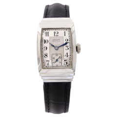 Vintage Gruen Precision 14K White Gold Rectangular Hand Wind Men’s Watch