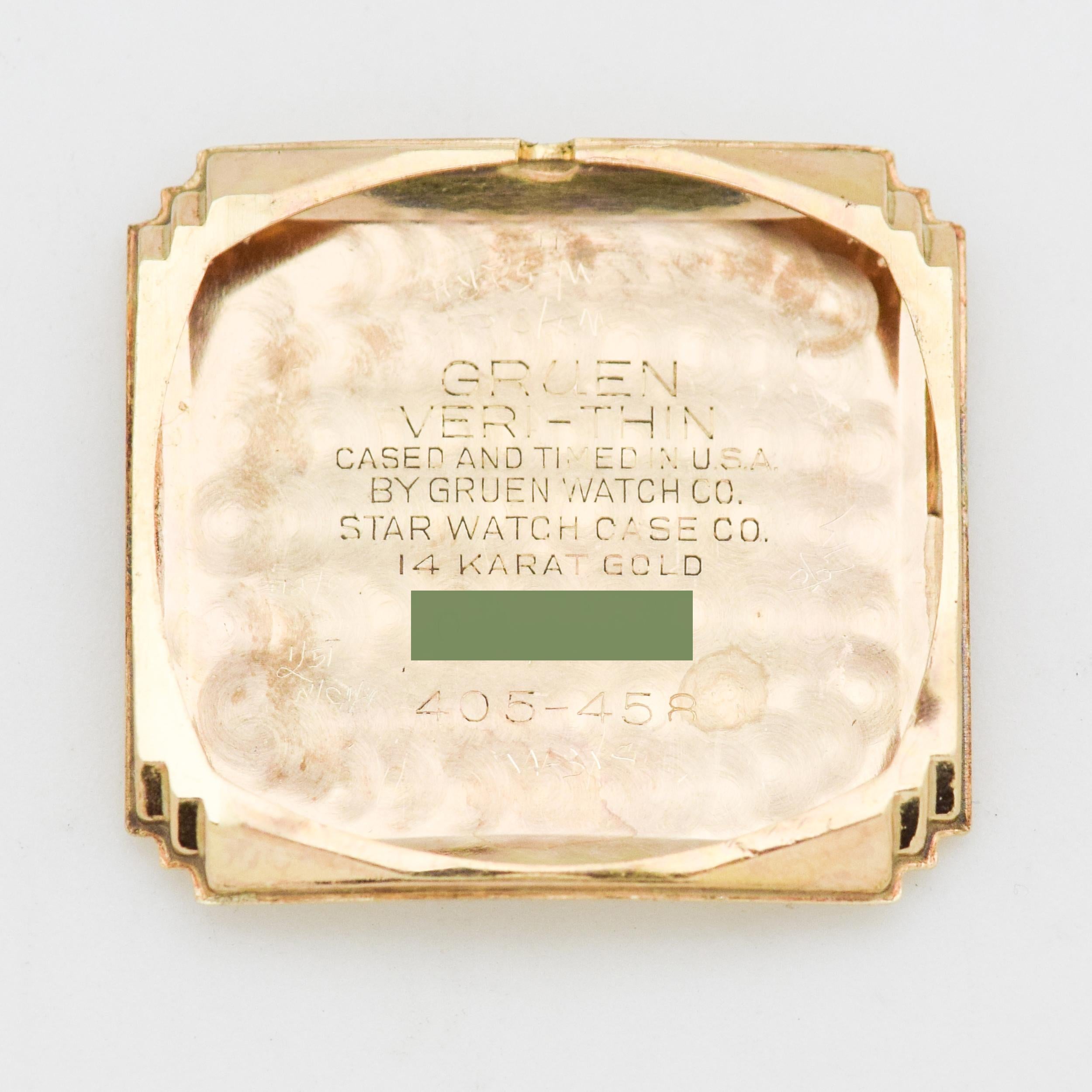 Vintage Gruen Veri-Thin Precision 14 Karat Yellow Gold Watch, 1947 1