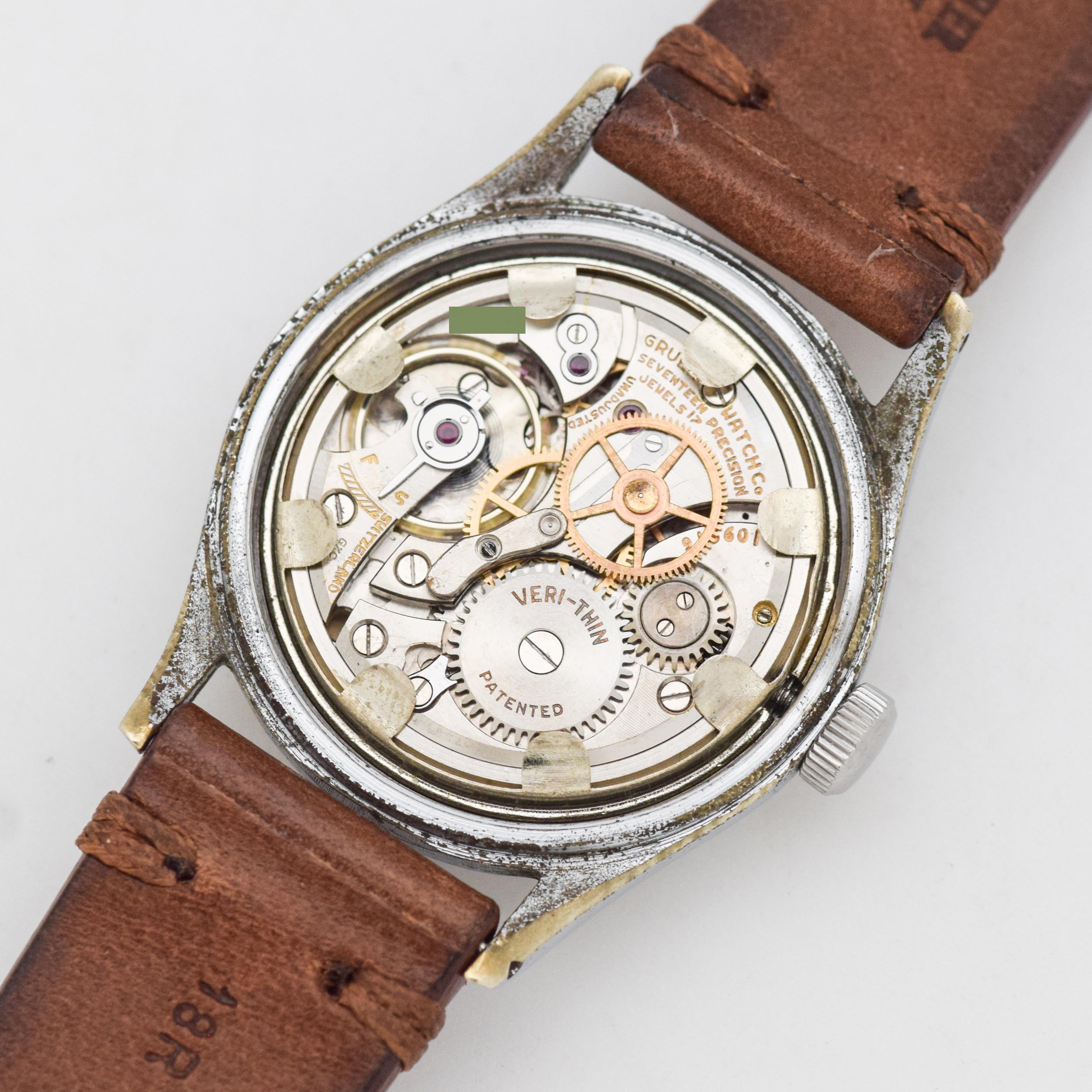 Vintage Gruen Veri-Thin Precision Stainless Steel Watch, 1950s For Sale 3