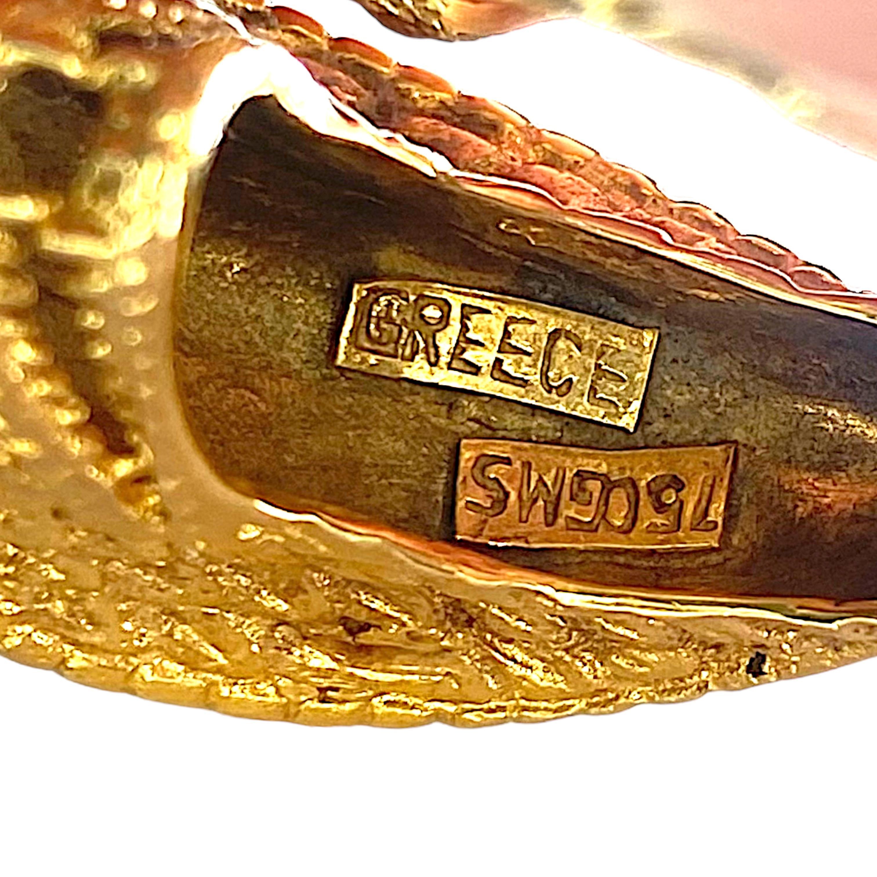 Vintage GSM Greece 18K Enamel Cobra Ring 4