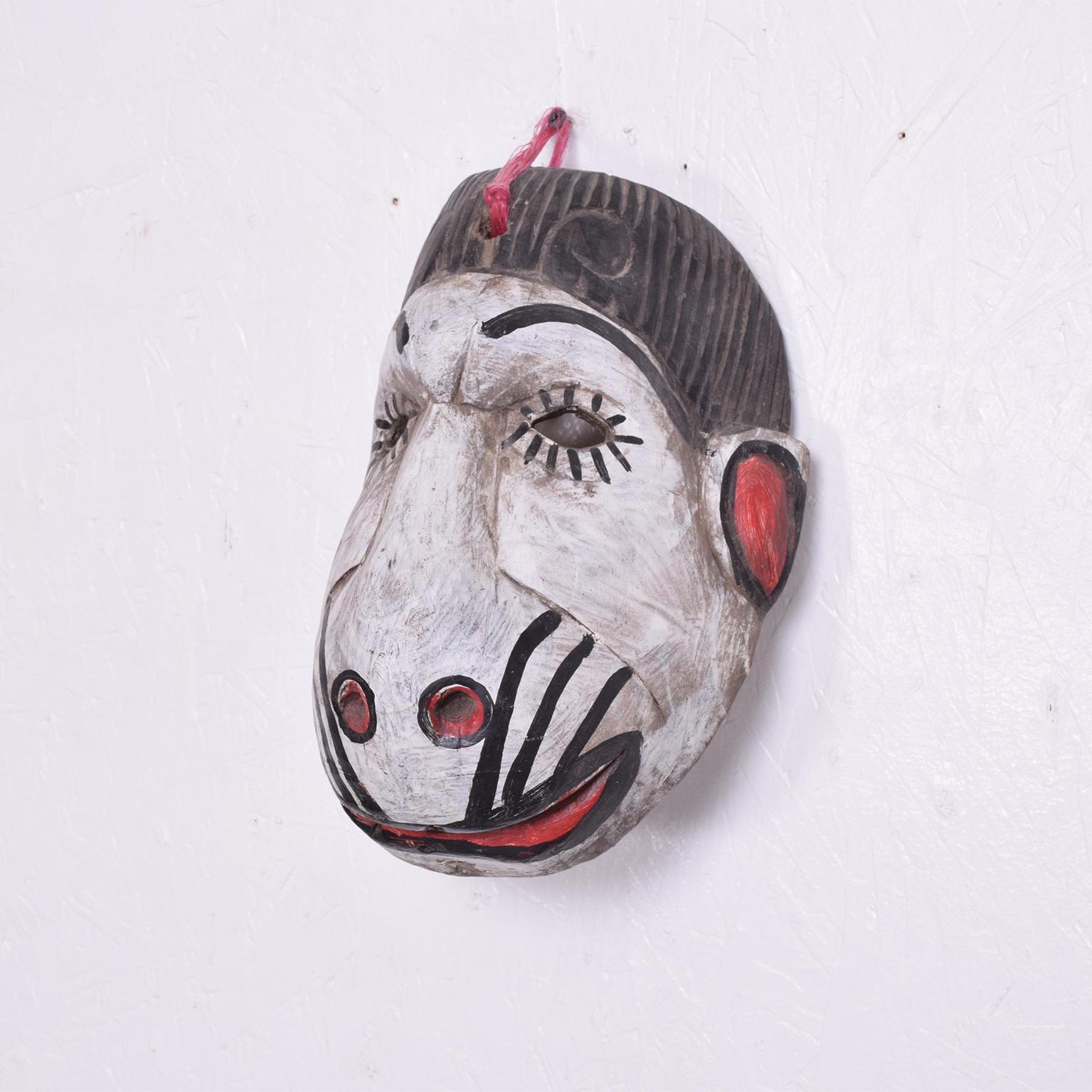 Carved Vintage Guatemalan Folk Art Monkey Dance Mask
