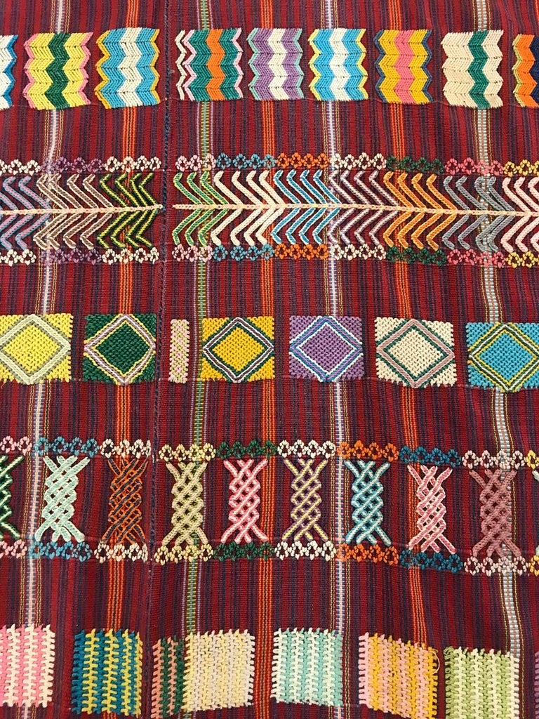 Vintage Guatemalan Fabric Cort\u00e9s skirt 100/% cotton Mayan textile  Ikat dyed 116x29 Textile Fabric  circa 1990/'s ikat dyed