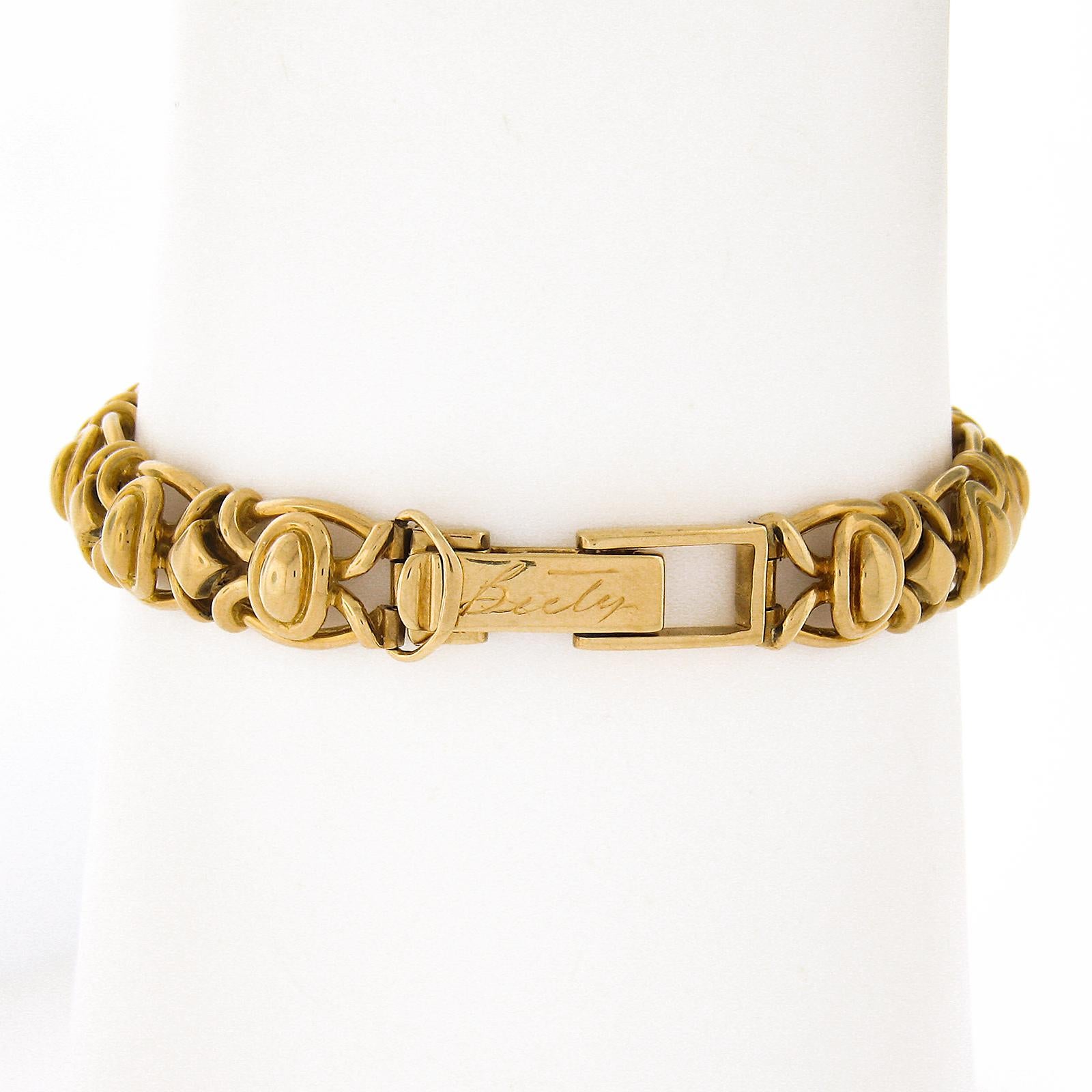 Vintage Gubelin 14mm Watch 18k Yellow Gold Diamond & Emerald Link Bracelet In Excellent Condition For Sale In Montclair, NJ
