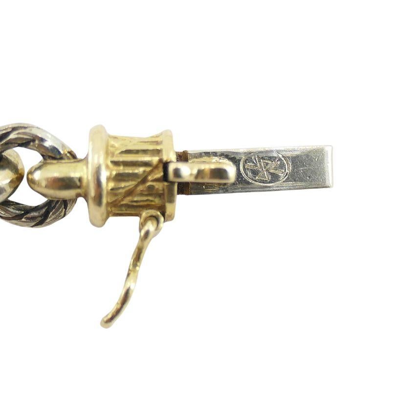 Vintage Gübelin 18k Two-tone Gold Barrel Link Chain Necklace en vente 3