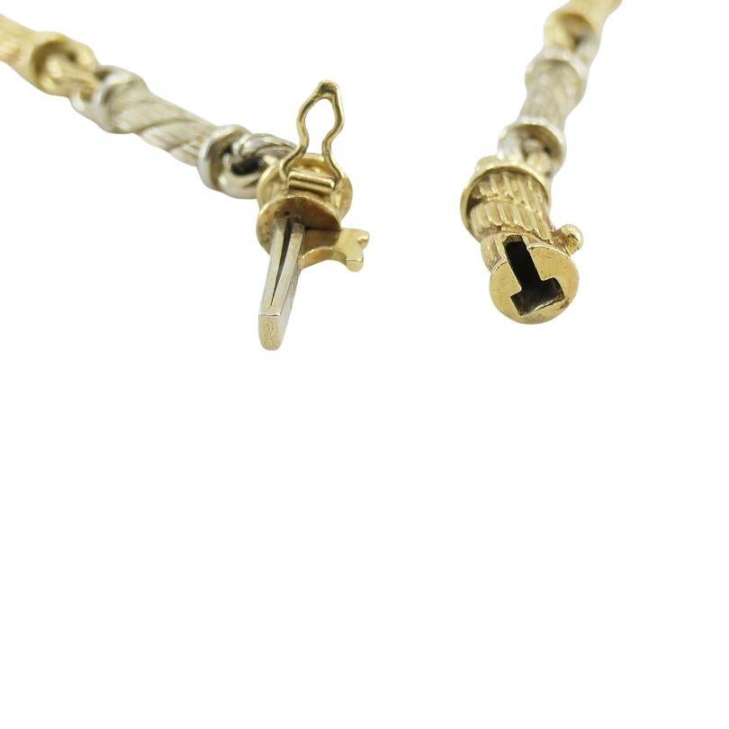 Vintage Gübelin 18k Two-tone Gold Barrel Link Chain Necklace en vente 4