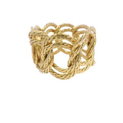 Vintage Gubelin Twisted Rope Link Watch Bracelet in 18K Yellow Gold