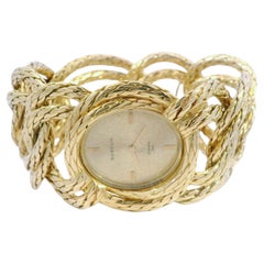 Pulsera reloj vintage Gubelin de eslabones de cuerda trenzada en oro amarillo de 18 quilates