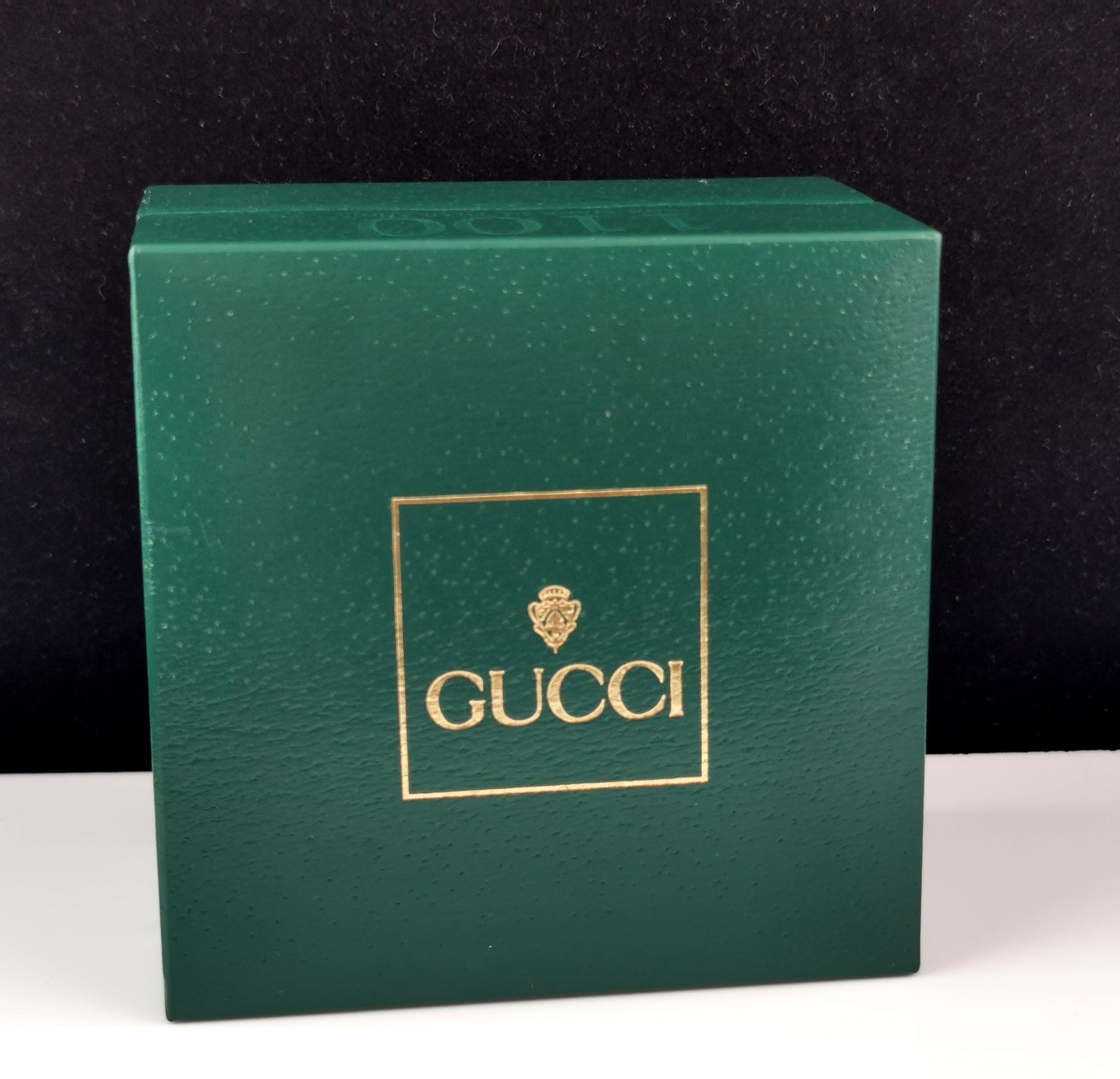 Women's Vintage Gucci 11/12.2 gold plated ladies wristwatch, bangle strap 
