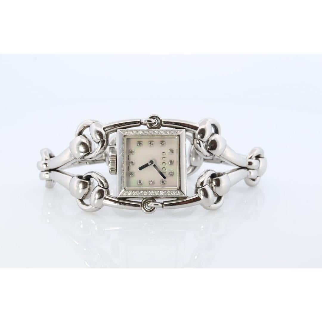 Vintage GUCCI 116,5 Quarz-Uhr Zeitmesser. Gucci MOP-Gesicht mit Diamanten. 6
