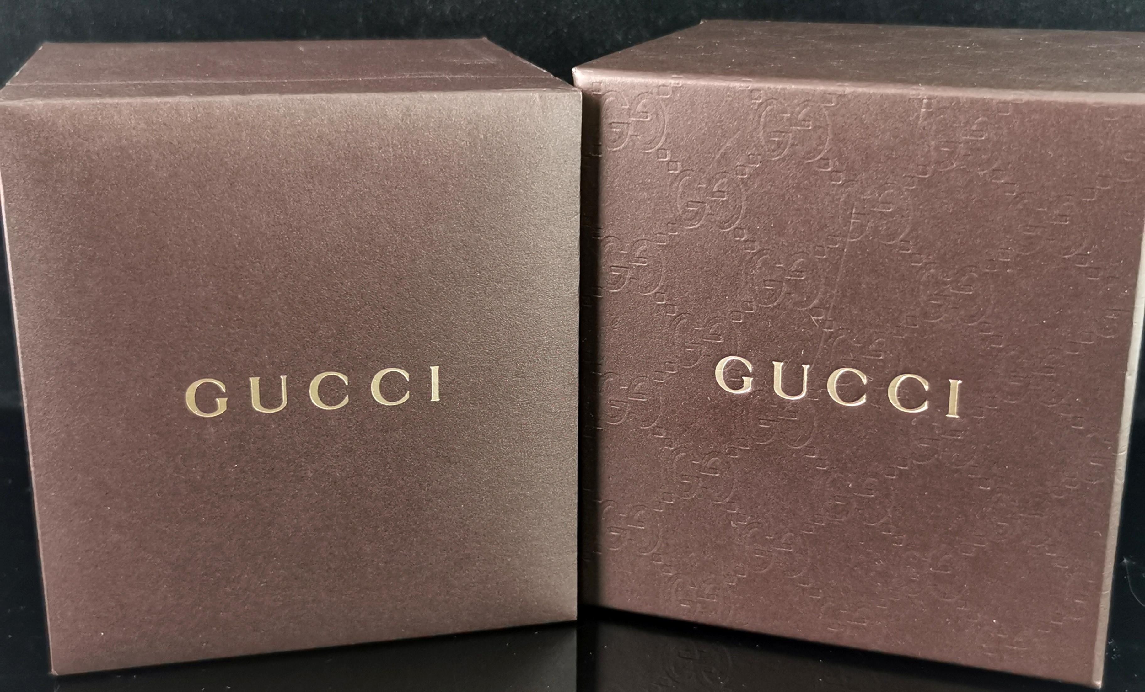 Vintage Gucci 1500l gold plated ladies wristwatch, horsebit bangle strap, boxed 3
