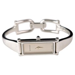 Retro Gucci 1500l ladies wristwatch, horsebit bangle strap, Stainless steel 