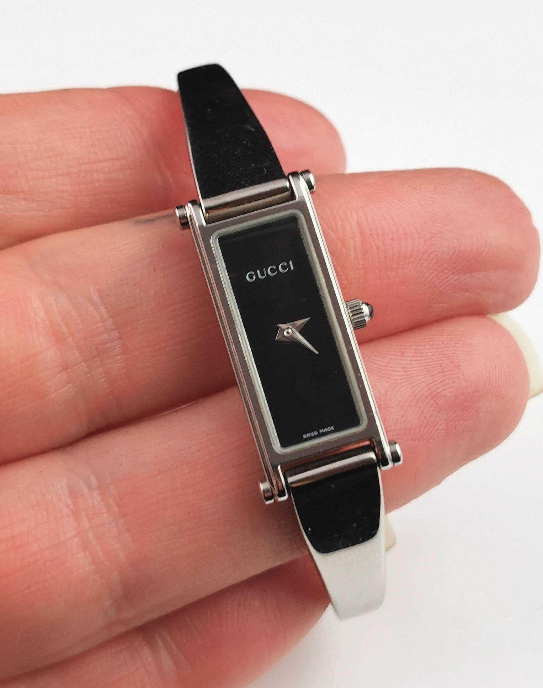 Vintage Gucci 1500l stainless steel ladies wristwatch, Horsebit  4