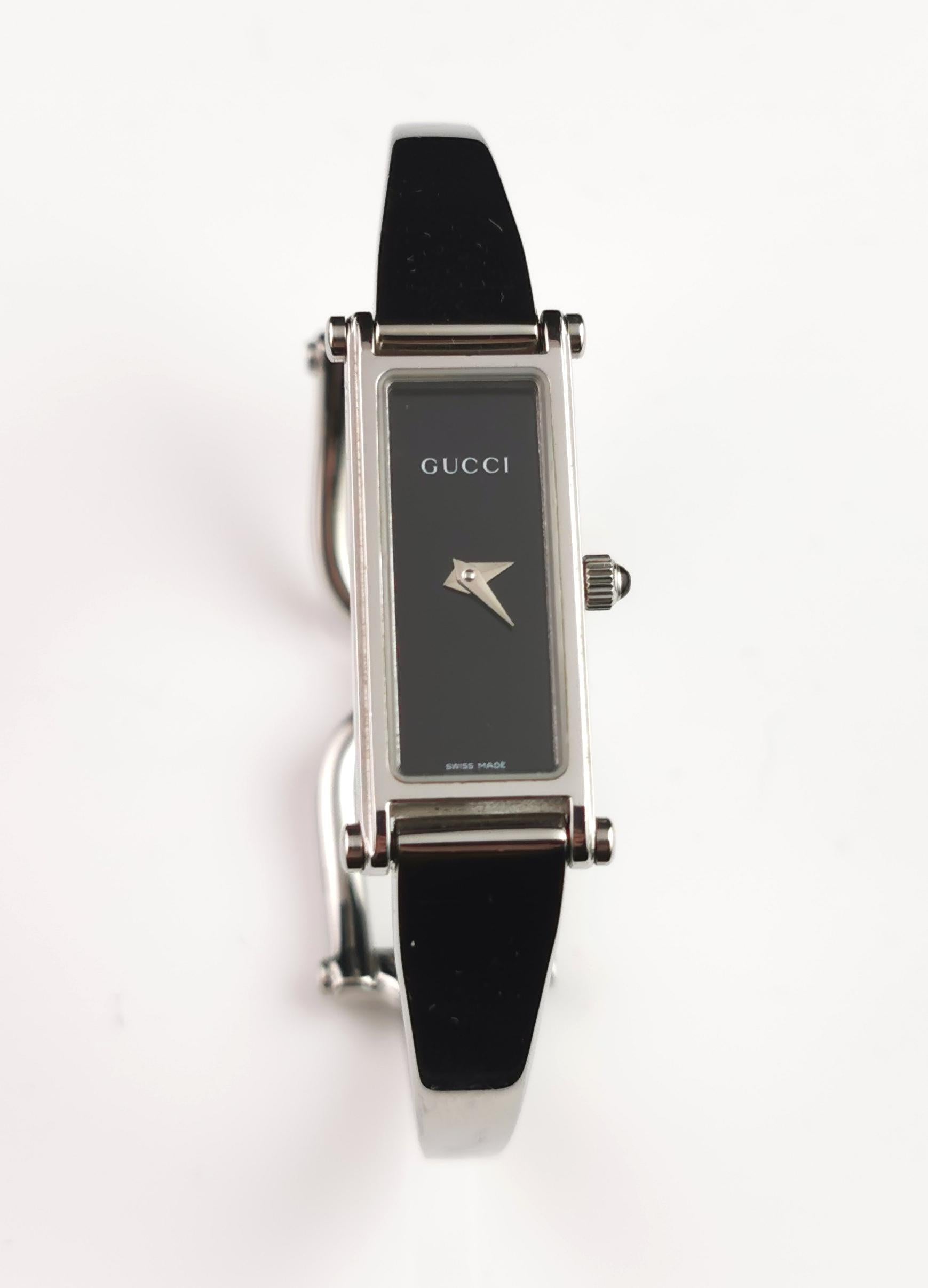 Modern Vintage Gucci 1500l stainless steel ladies wristwatch, Horsebit 