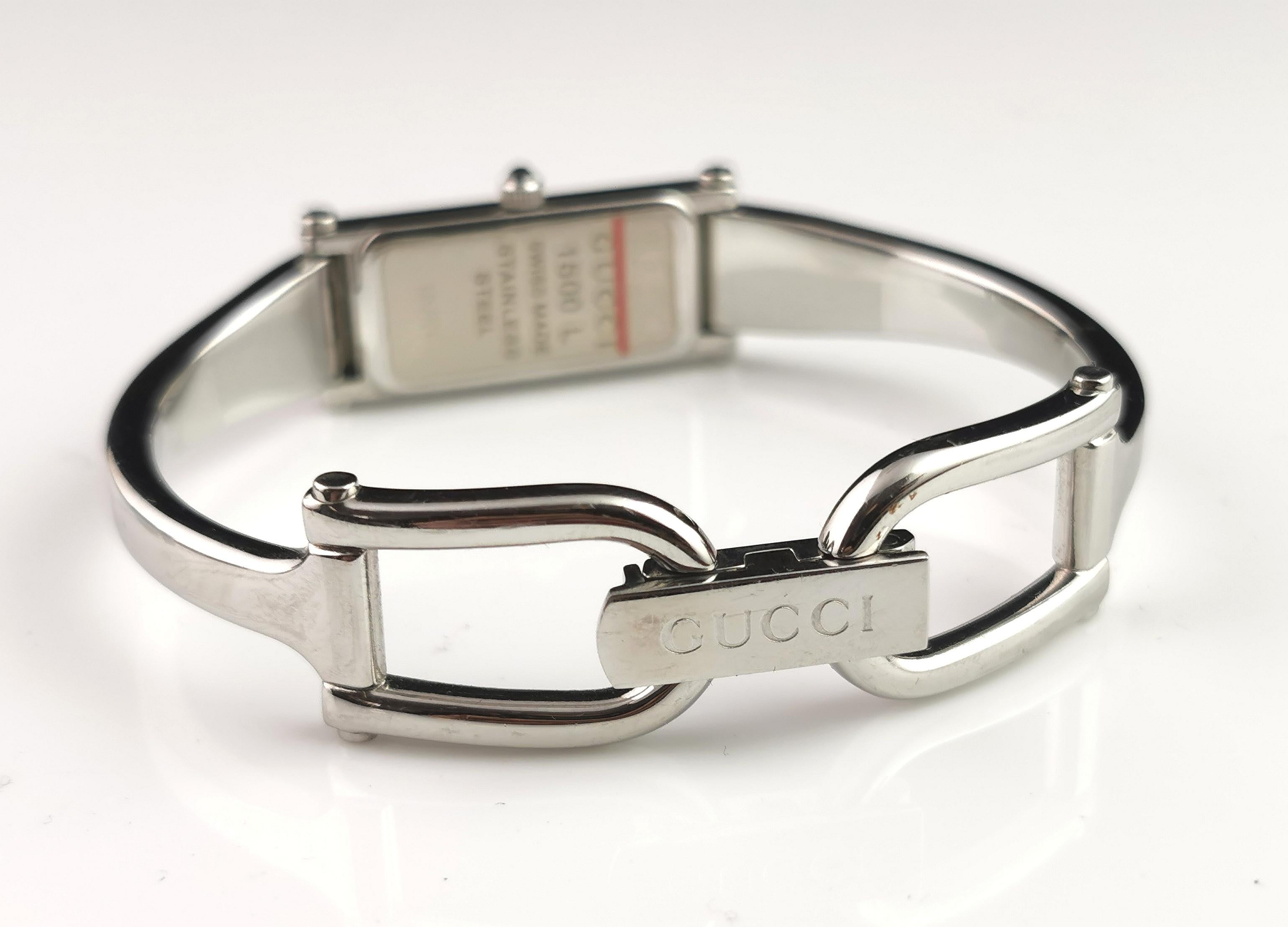 Women's Vintage Gucci 1500l stainless steel ladies wristwatch, Horsebit 