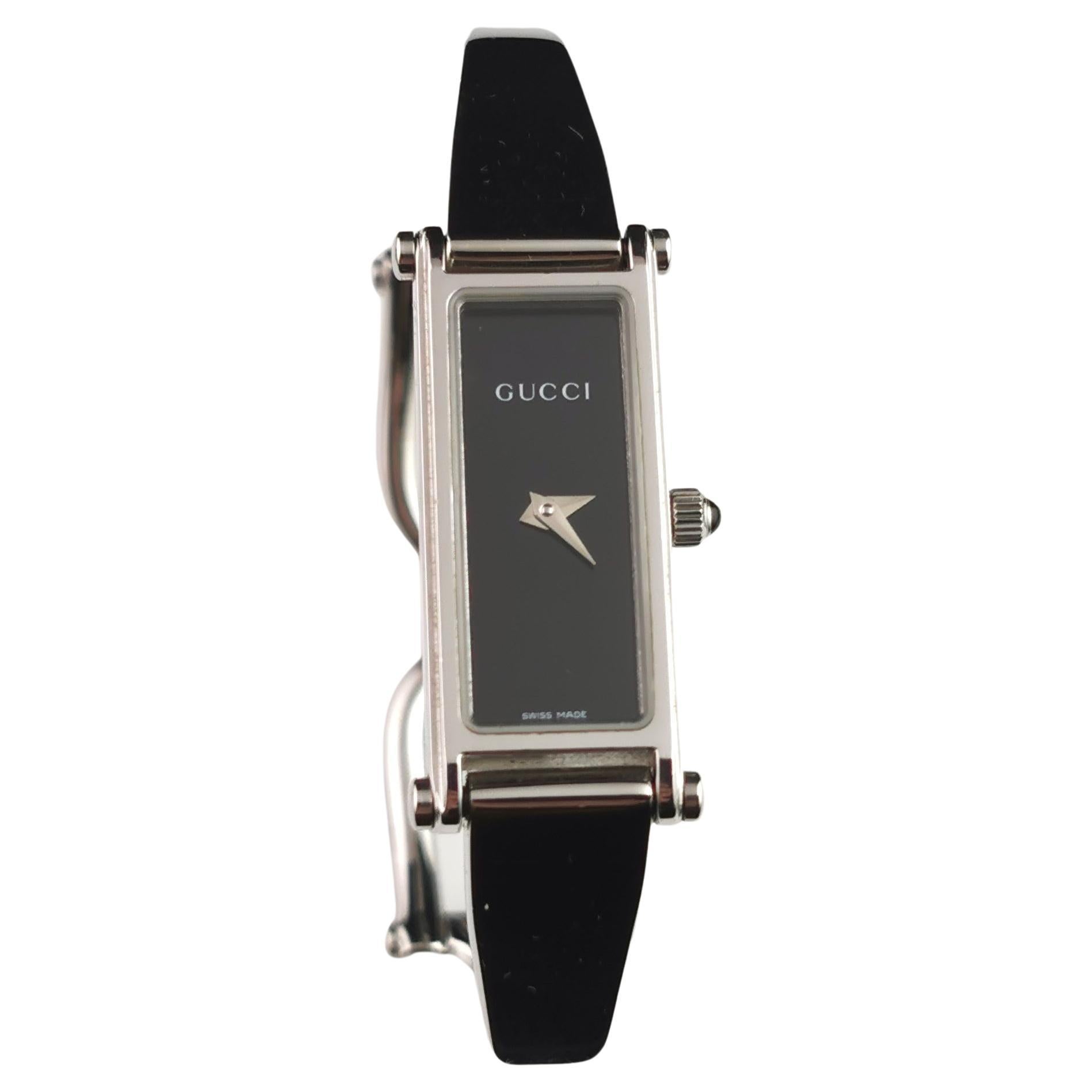 Vintage Gucci 1500l stainless steel ladies wristwatch, Horsebit 