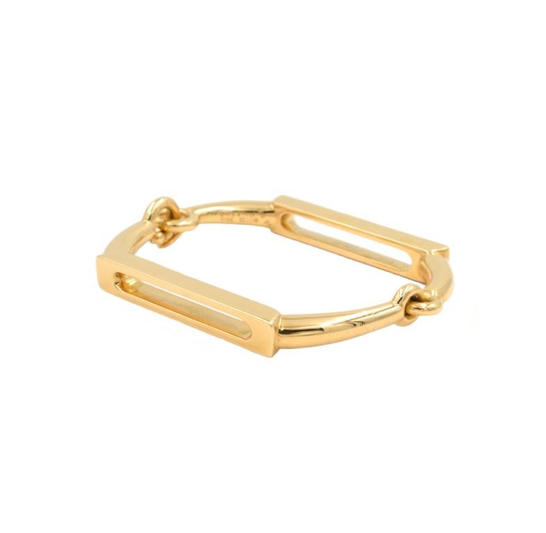 Vintage Gucci 18 Karat Gold Double Hinged Link Bracelet In Excellent Condition In Los Angeles, CA