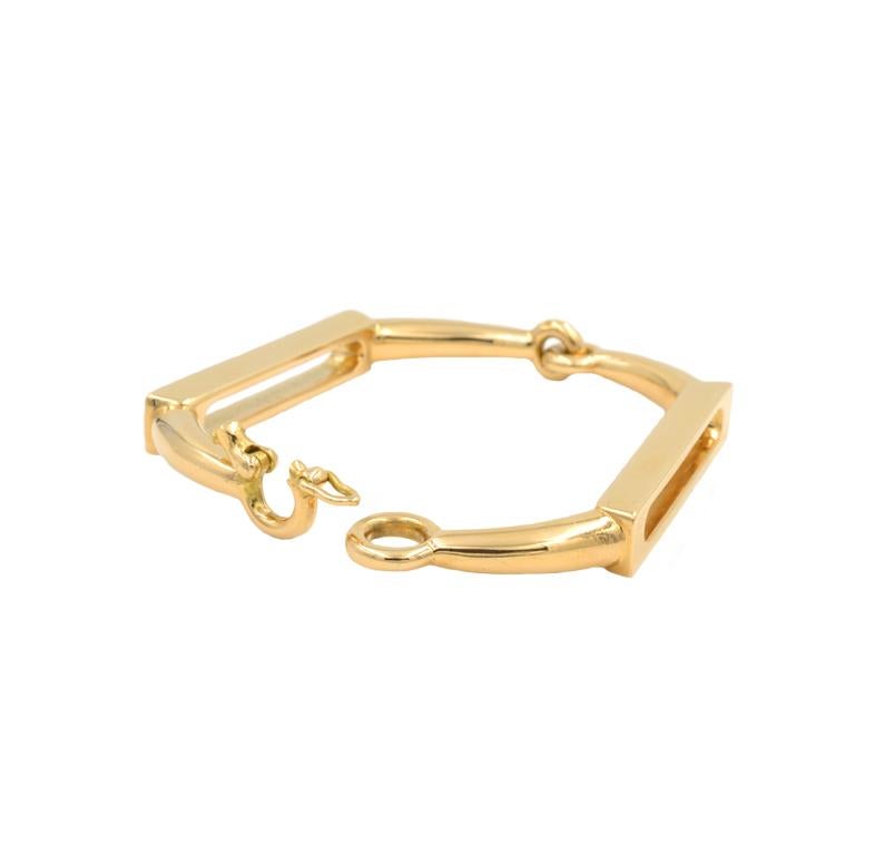 Women's Vintage Gucci 18 Karat Gold Double Hinged Link Bracelet
