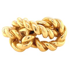 Vintage Gucci 18 Karat Gold Rope Knot Ring