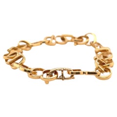 Retro Gucci 18 Karat Yellow Gold Letter Link Bracelet