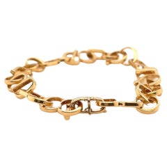 Vintage Gucci 18 Karat Yellow Gold Letter Link Bracelet