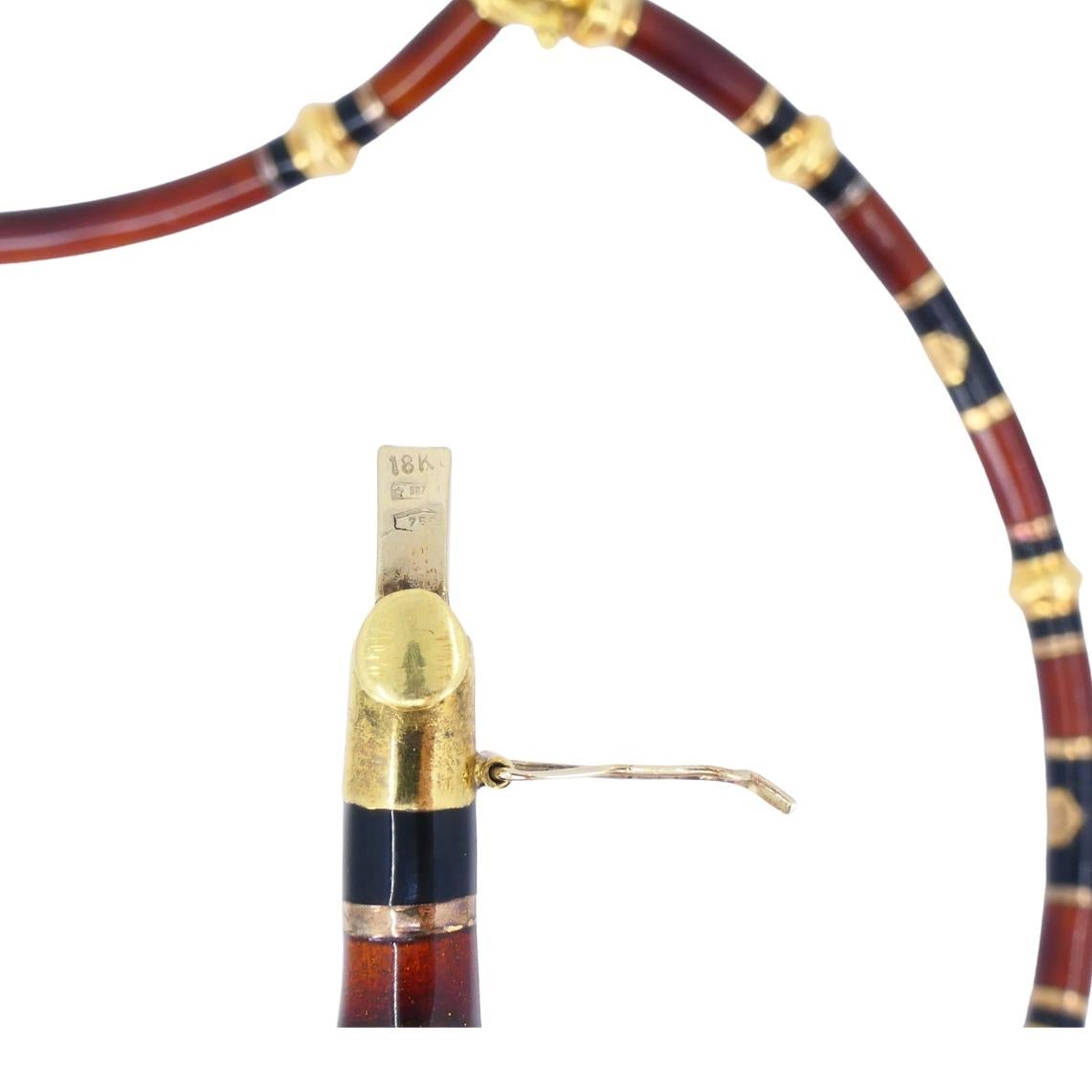 Vintage Gucci 18k Gold Enamel Necklace For Sale 4
