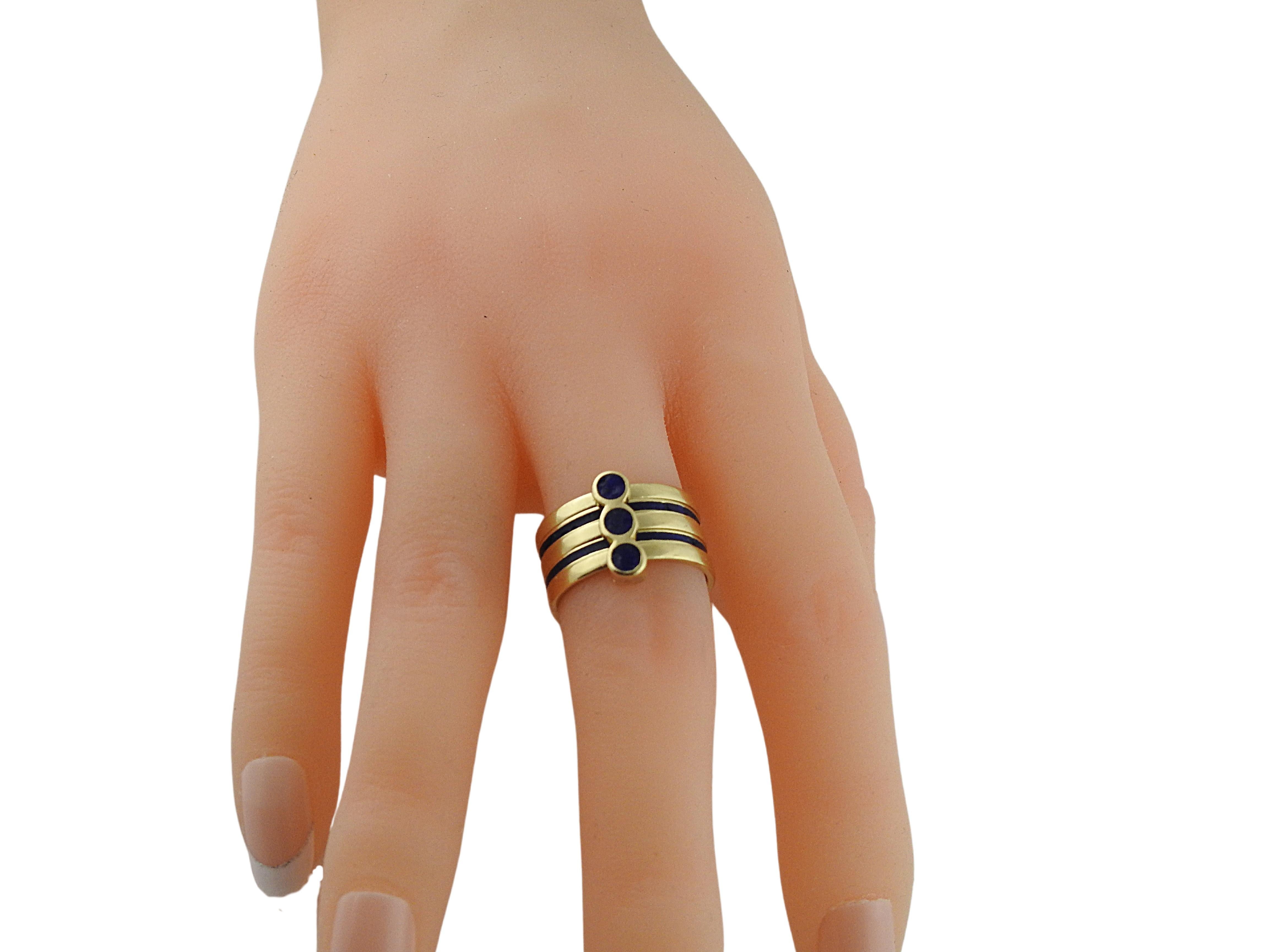 gucci gold and enamel ring