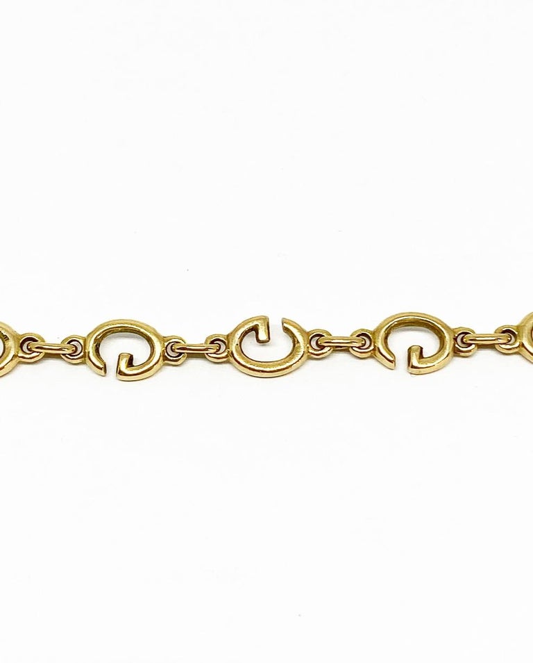 Vintage GUCCI 18K Yellow Gold G Link Bracelet at 1stDibs