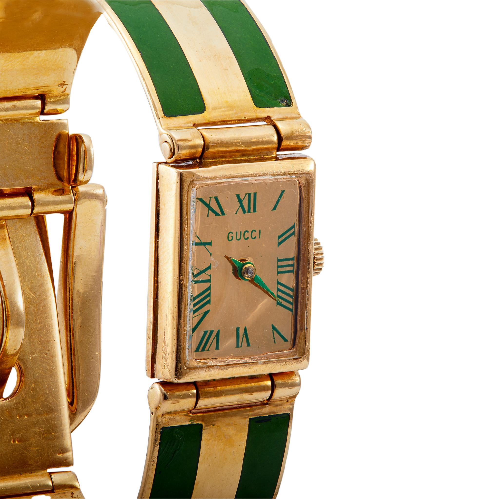 gold vintage gucci watch
