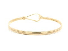 Vintage Gucci 18k Yellow Gold Stirrup Knot Hook Bangle Bracelet