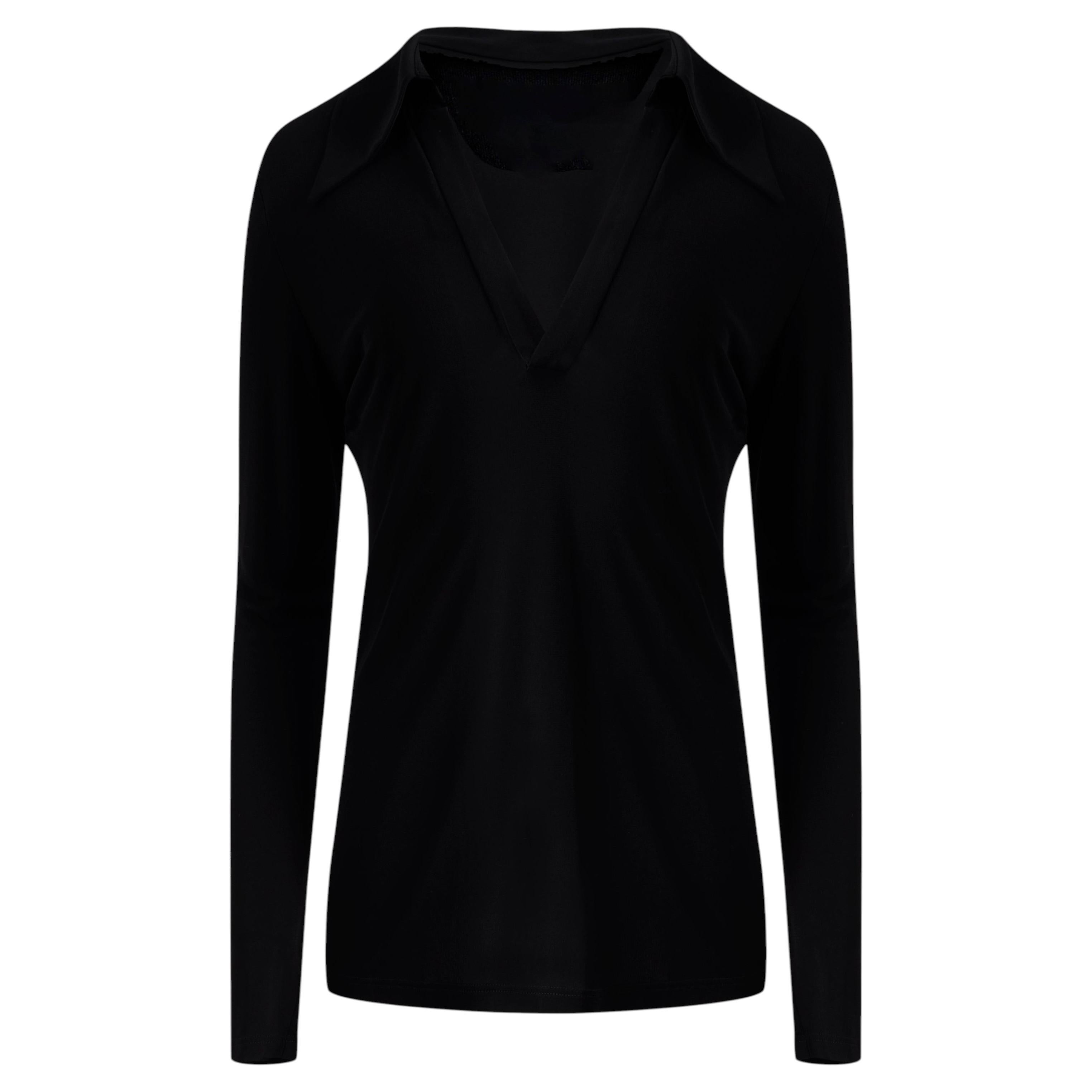 Vintage Gucci 1996 Long Sleeve Black V-Neck Shirt