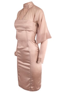 Vintage Gucci 2003 By Tom Ford Satin Silk Nude Dress