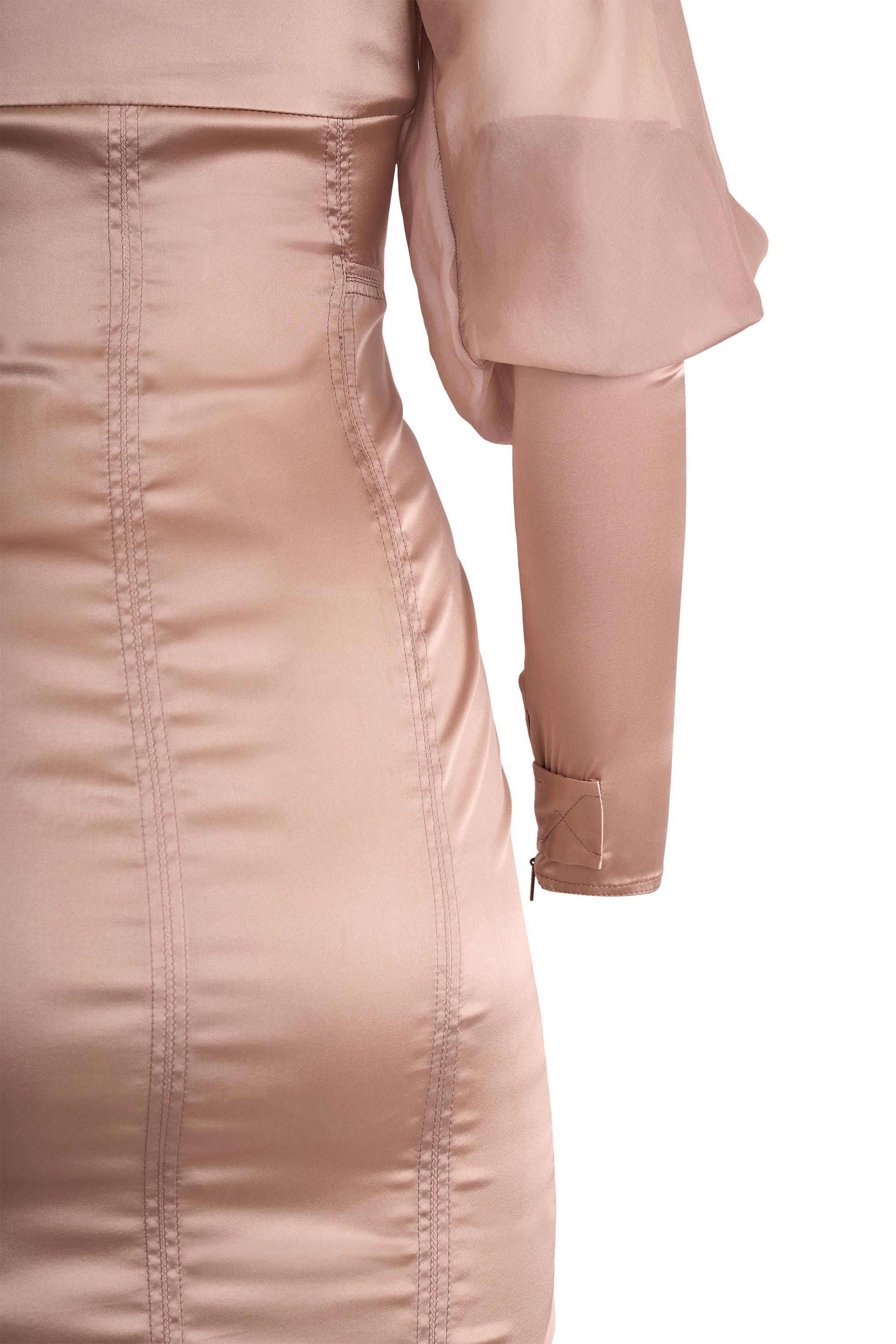 Vintage Gucci 2003 By Tom Ford Nacktes Seidenkleid aus Satin (Braun) im Angebot